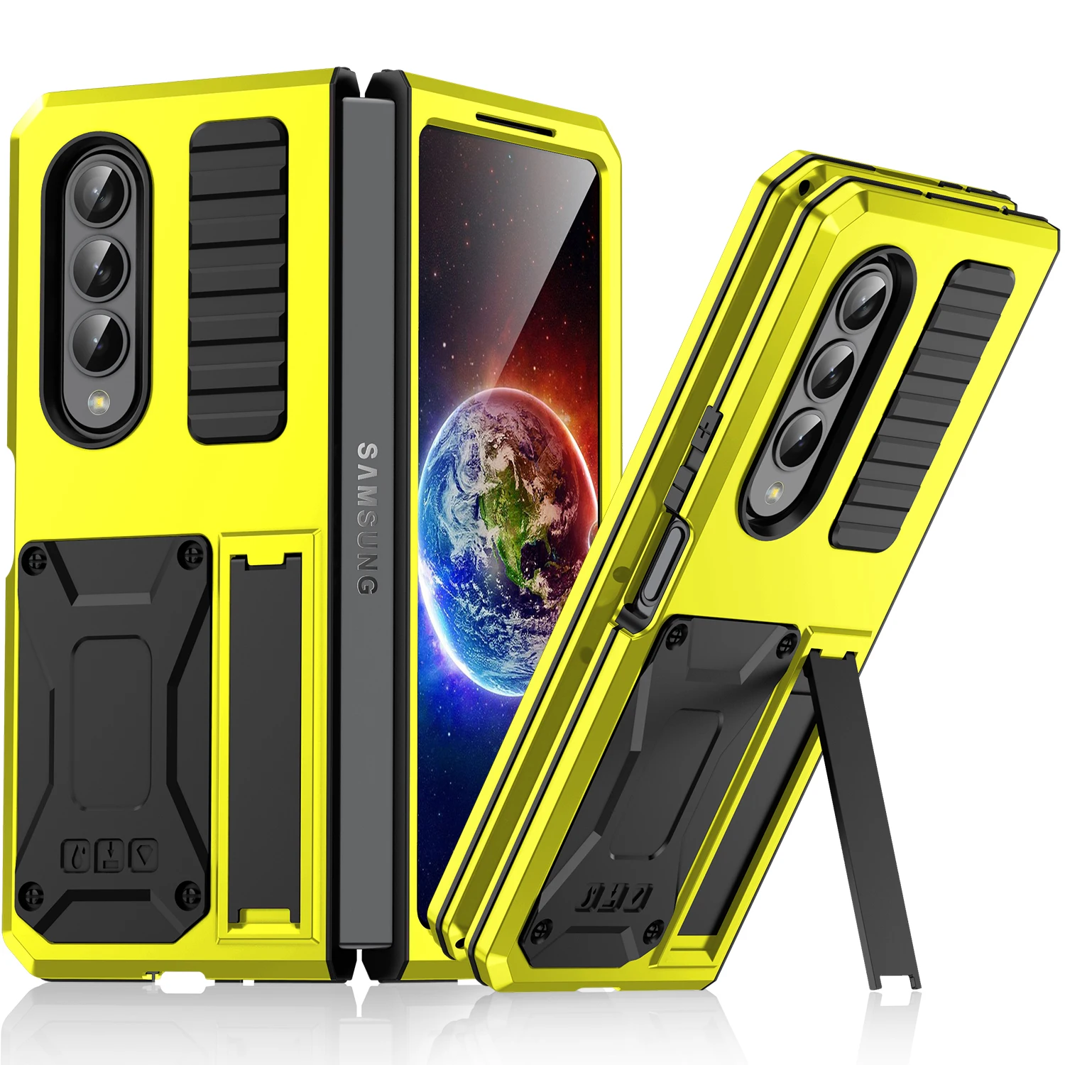 

Shockproof Armor Metal Case for Samsung Galaxy Z Fold 4 5G Magnetic Kickstand Cover for Samsung Z Fold4 Rugged Case Bracket