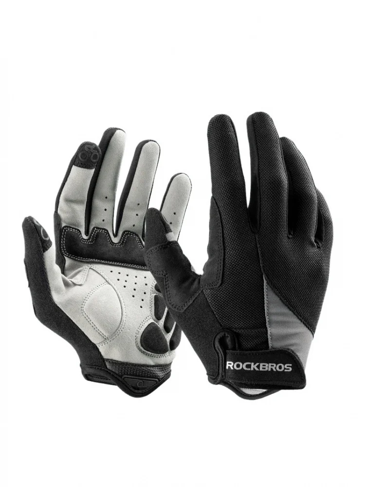 AliExpress ROCKBROS Bicycle Gloves Breathable Full Finger Cycling Gloves Men Women Spring Screen Touch Sports MTB Road Long Bike Gloves
