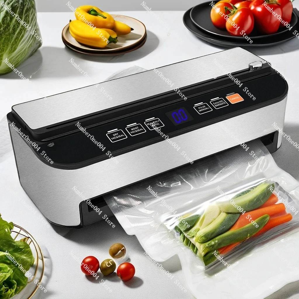 ماكينة تفريغ الهواء الأوتوماتيكية مع قابس الاتحاد الأوروبي 220-240 فولت، صينية تنقيط قابلة للإزالة، سهلة التنظيف، مناسبة للأغذية الجافة/الرطبة #3