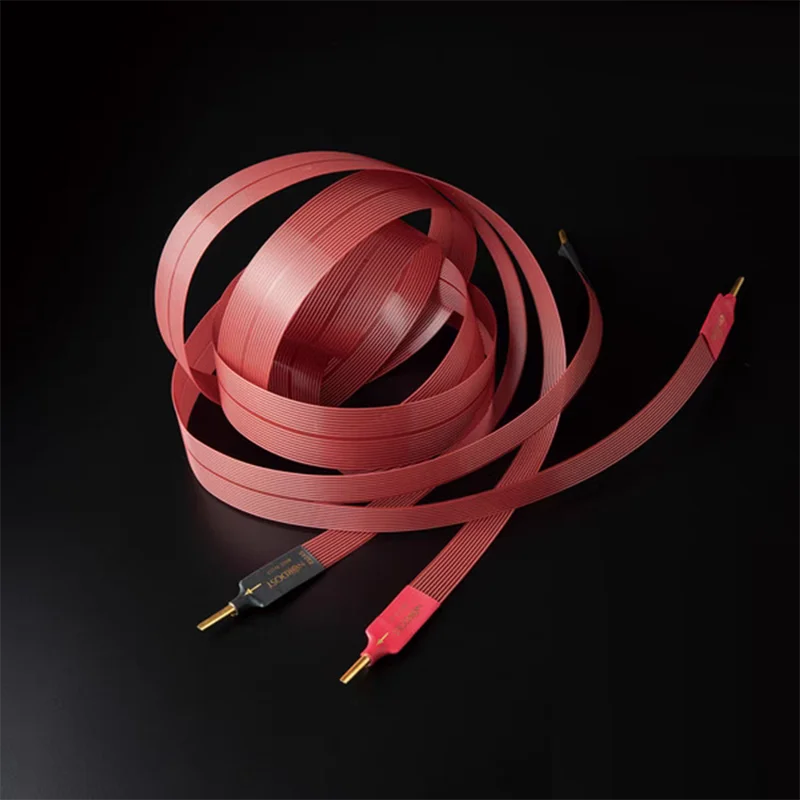 Nordost czerwony świt kabel głośnikowy płaski kabel głośnikowy posrebrzany 99.9999% OFC audiofilski wzmacniacz Audio Hifi