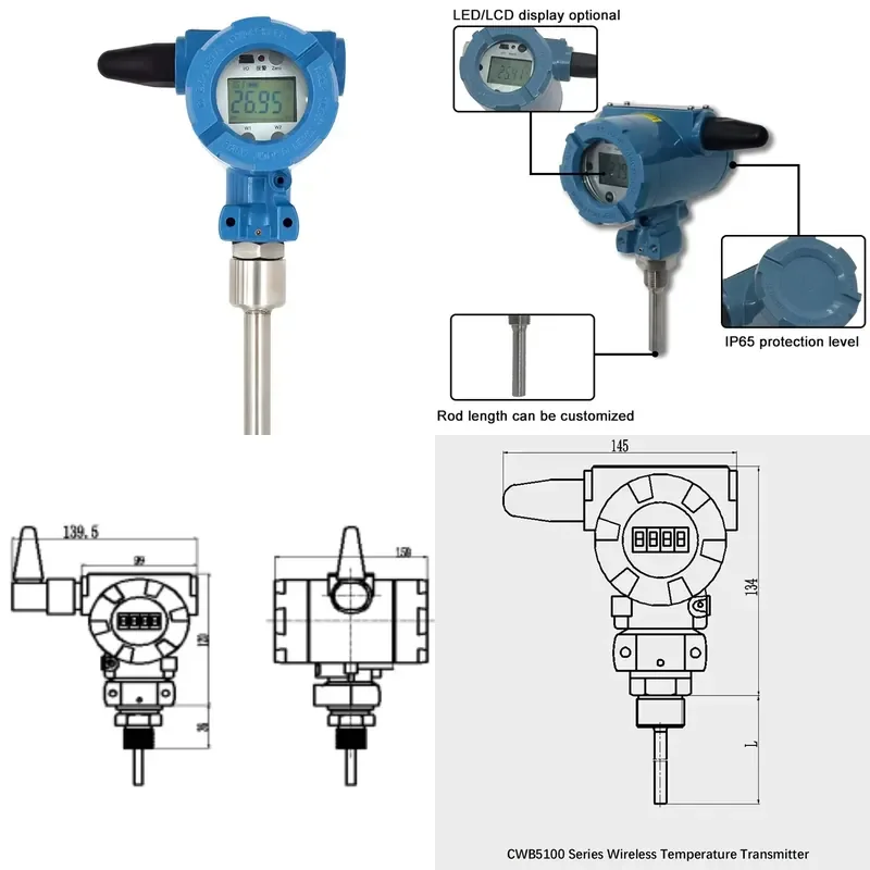 for China Huatian CWB510224 Wireless Temperature Transmitter Zigbee Lora Remote Measurement OEM ODM Support