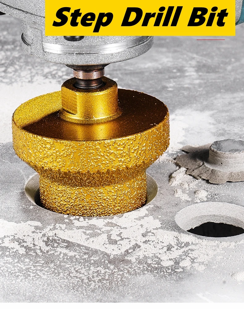 Gelöteter Pagodenbohrer M10 Diamant-Fasenfräser Turmbohrer für Fliesen, Steinplatten und Gestein – Integrierter Diamantwerkzeugbohrer zum Aufbohren – Detail 3