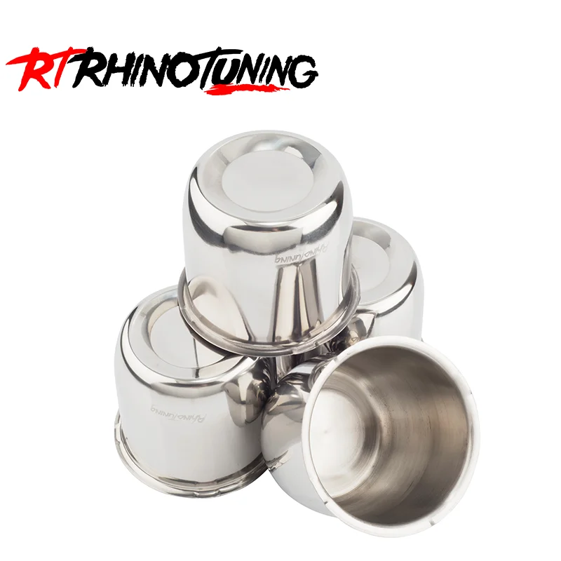 RhinoTuning 2/4Pcs 84.2mm(3.31) Hub 74mm(2.91) H Stainless Push-Thru Center Caps for Truck Trailer Wheels Rim Push Thru Steel