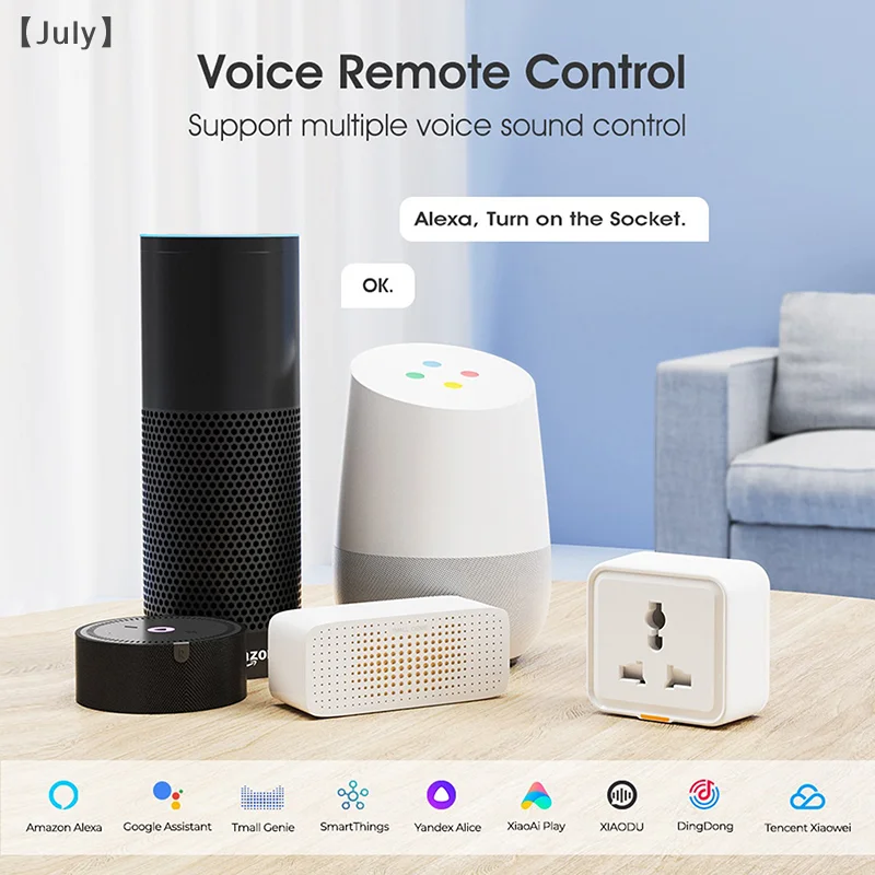 Умная розетка Tuya Zigbee, вилка США/ЕС/Великобритании, адаптер для умного дома, 20 А, монитор мощности, беспроводное удаленное приложение для Google Home Alexa Yandex