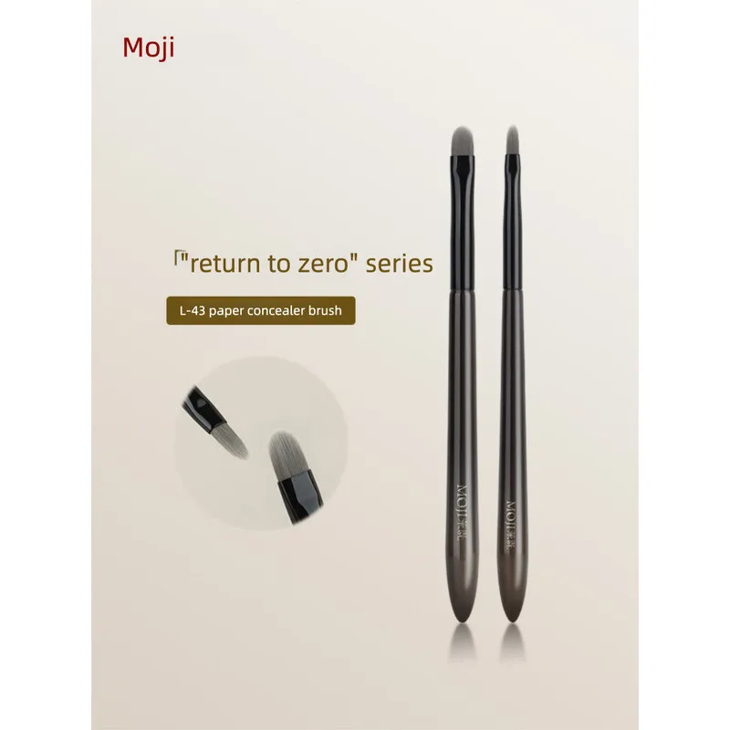 

Moji Makeup Brush L43 Paper Concealer Brush - Targeted Coverage for Tear Troughs Nasolabial Folds Acne Marks Dark Circles Flat H