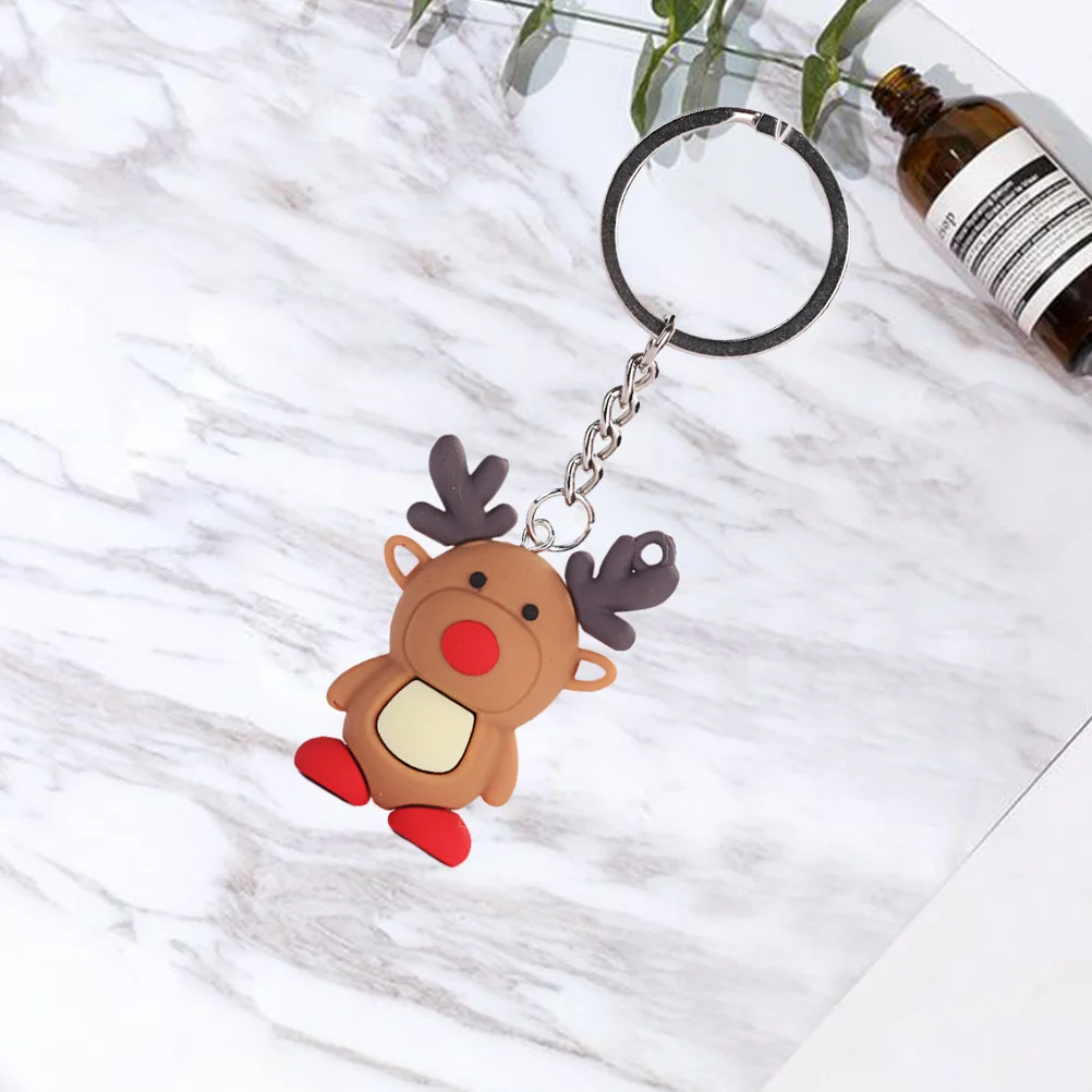 

Christmas Reindeer Keychain 3D PVC Deer Key Pendant for Car Bag Decor Gifts Christmas Deer Keychains Xmas Keyrings