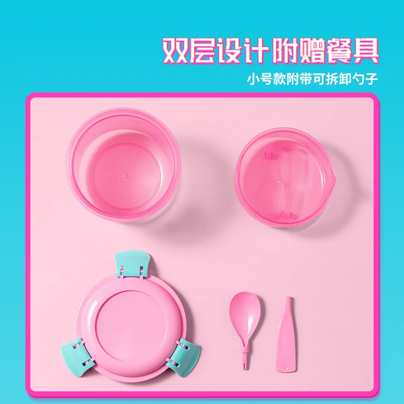 Miniso Barbie Salad Bowl Plastic Crisper Box Portable Lunch Box Mess Tin Food Girl Child Life Daily Necessities Birthday Gift