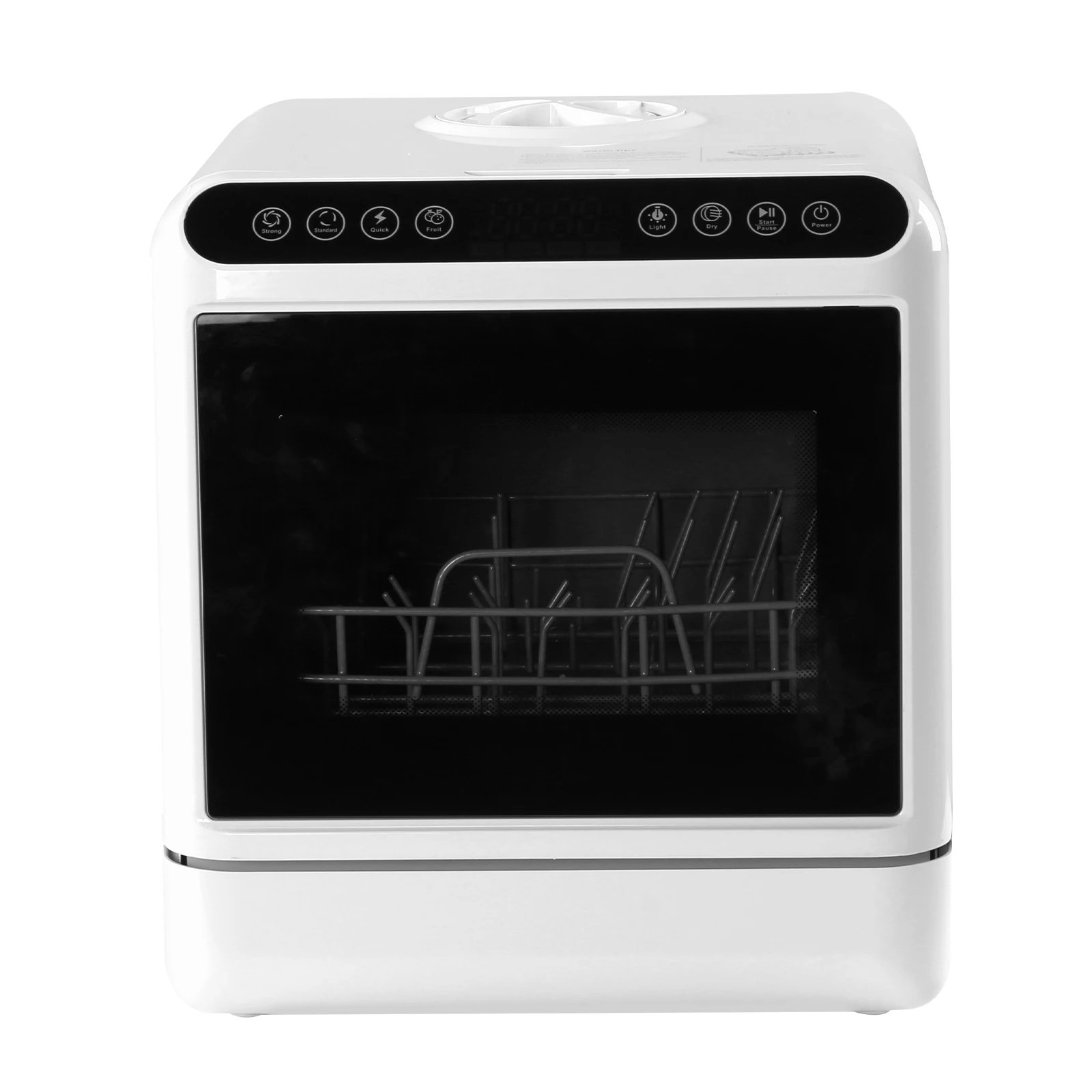 Aufsatz-Geschirrspüler mit 6L Eingebautem Wassertank Automatischer Geschirrspüler Ohne Anschlussbedarf 360 ° Doppelsprühsystem für Wohnungen und Wohnmobile