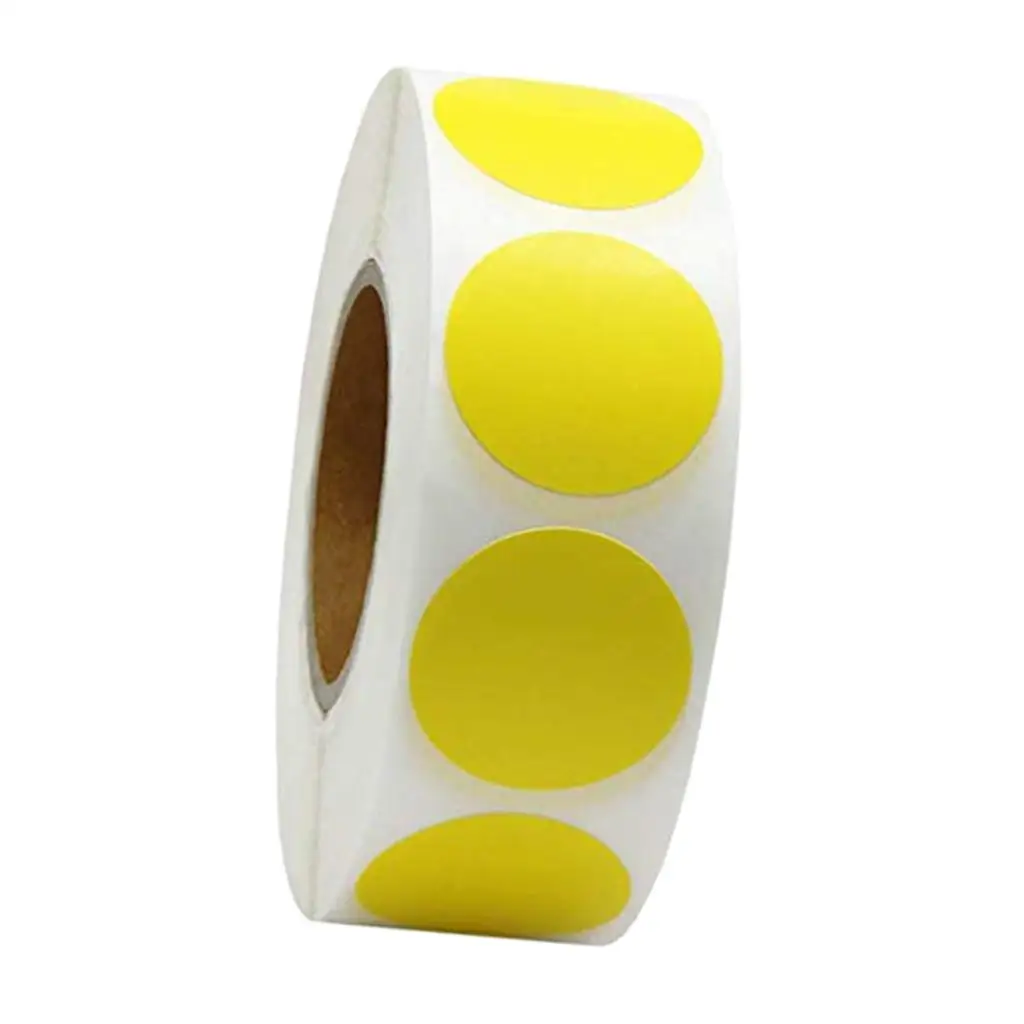 Colorful 1" Round Paper Stickers 500 Labels, Food Retail Package Labels Stickers