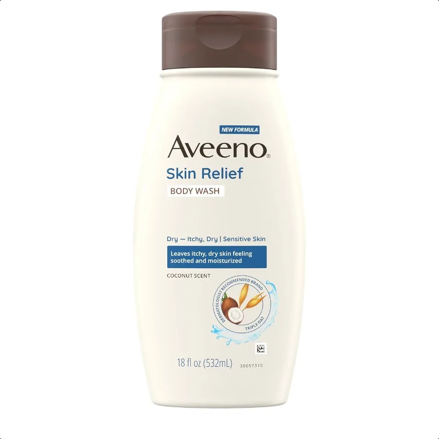 

Avee Skin Relief Body Wash with a Gentle Coconut Scent Triple Oat Formula Daily Cleanser for Sensitive Skin Leaves Itchy Dry Sk
