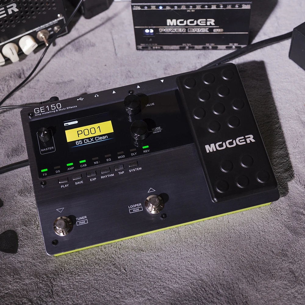 MOOER Guitar Pedal GE150 Digital Tube AMP Modelling Guitar Multi-Effects Pedal Processor Models 9 Effect Type Loop Recording 80S