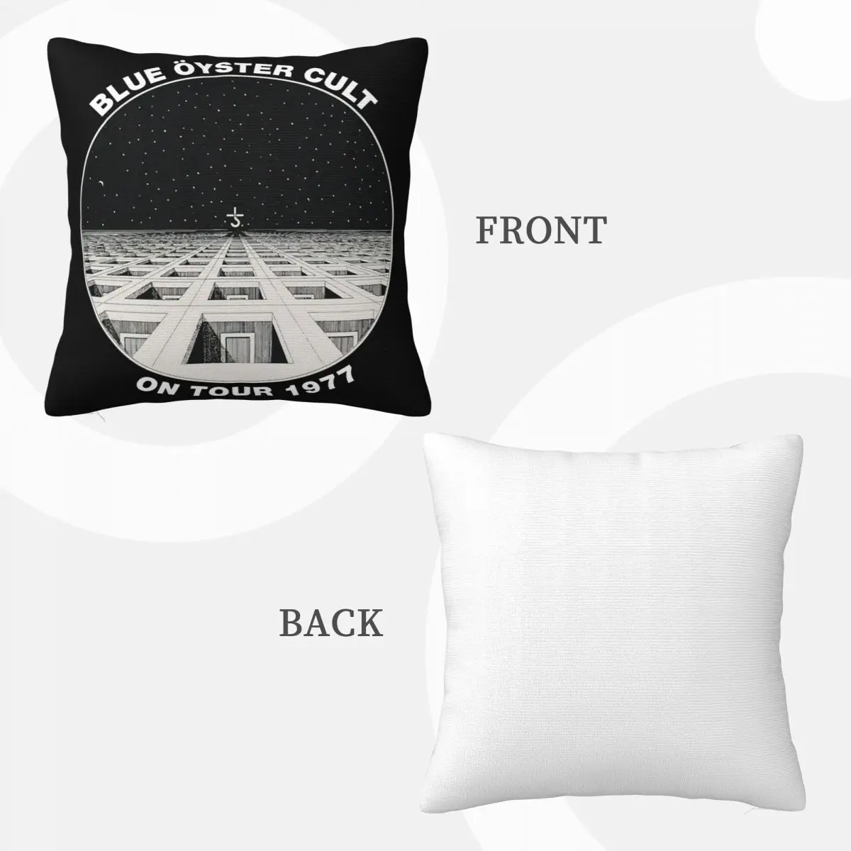 الأزرق المحار عبادة على جولة 1977 الأسود الأزرق المحار عبادة غامض روك الشهيرة مريحة امرأة Steampunk كيس وسادة #3