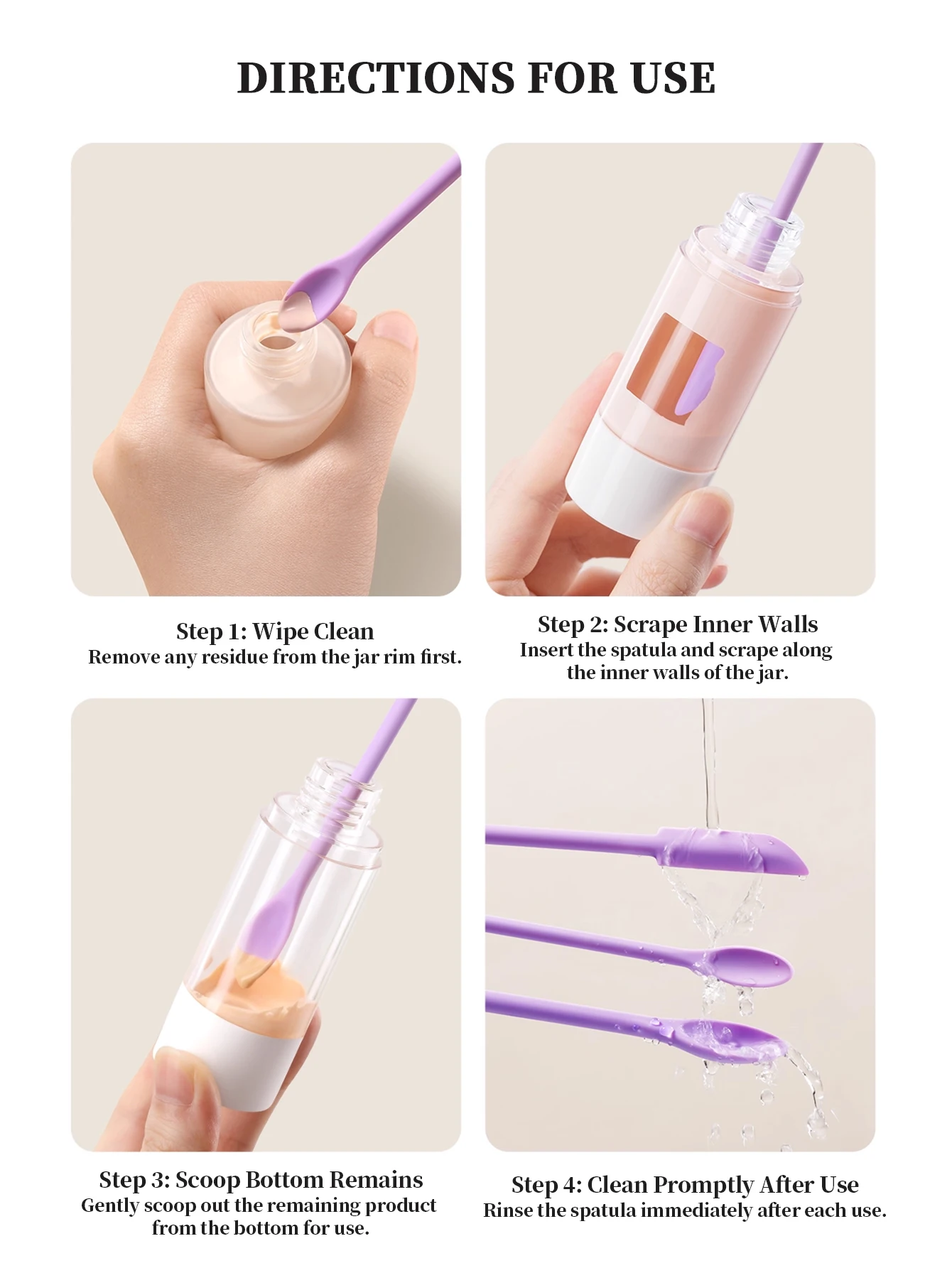 3Pcs Makeup Spatula Set Double - Zero Waste Kit Travel 评论和价格