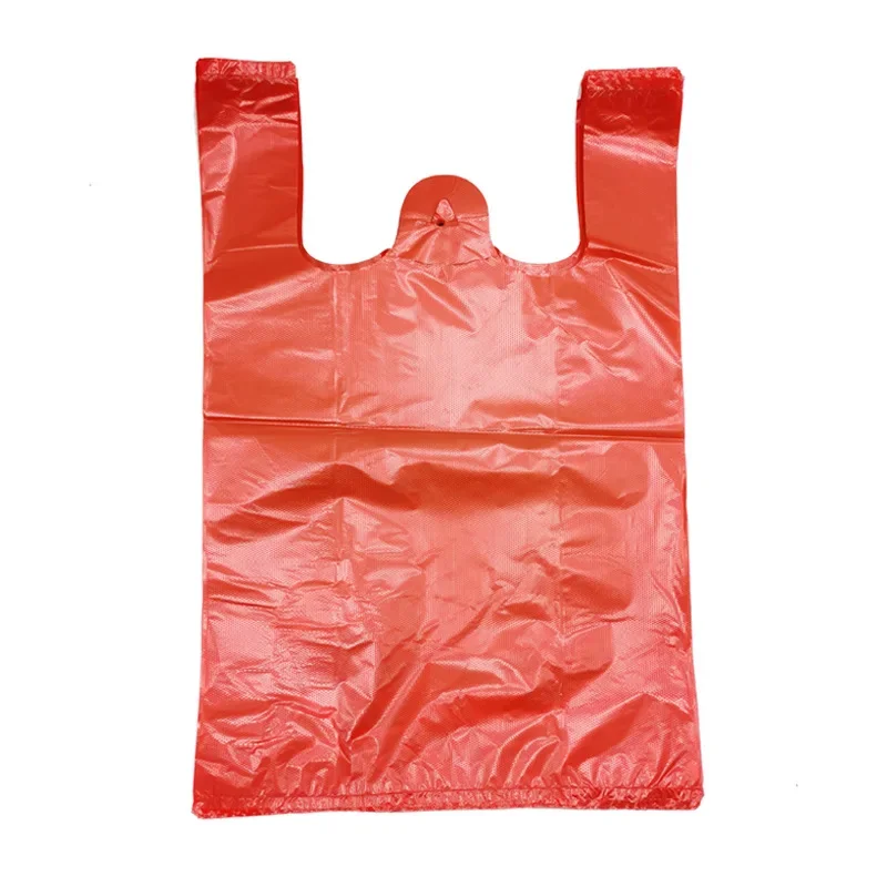 50pcs Plastic Bag Thicken with Handle Wedding Party Candy Gift Bag Supermarket Shopping Kitchen Storage Clean Garbage Bag