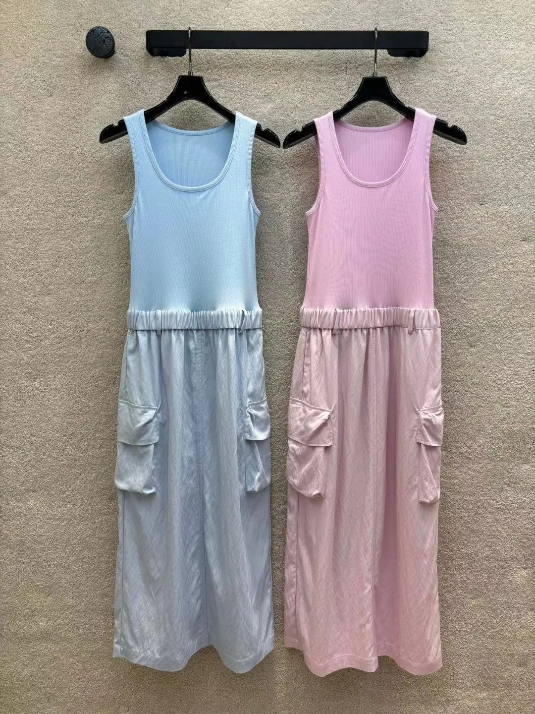 

2024 Summer New Women's Fashion Sleeveless Splicing Dress