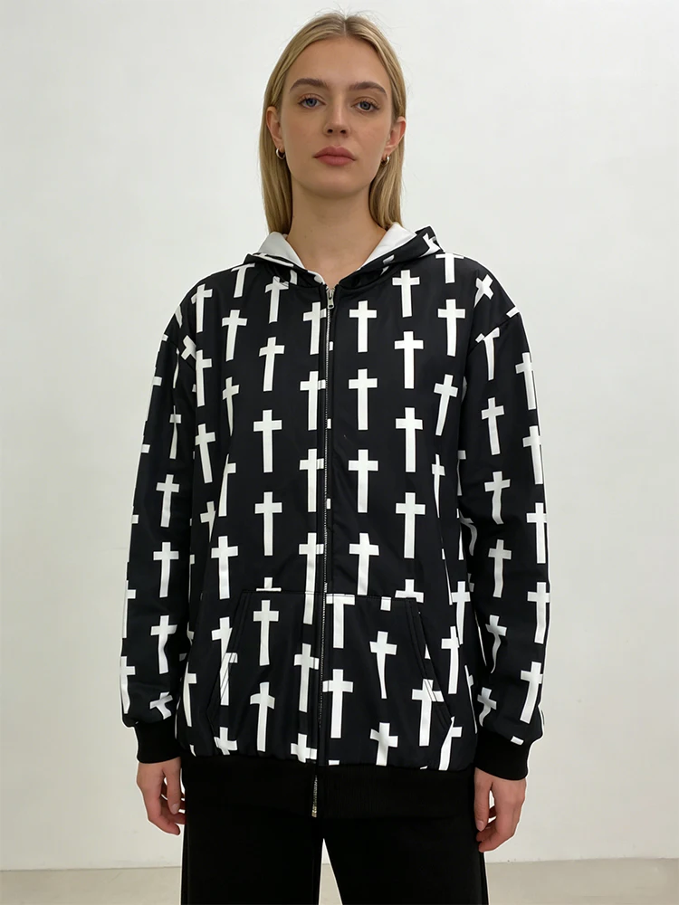 2025 hommes et femmes mode gothique rue tendance personnalisé imprimé sweat à capuche avec fermeture éclair hiver nouveau Y2k vêtements Lulu sweat à capuche