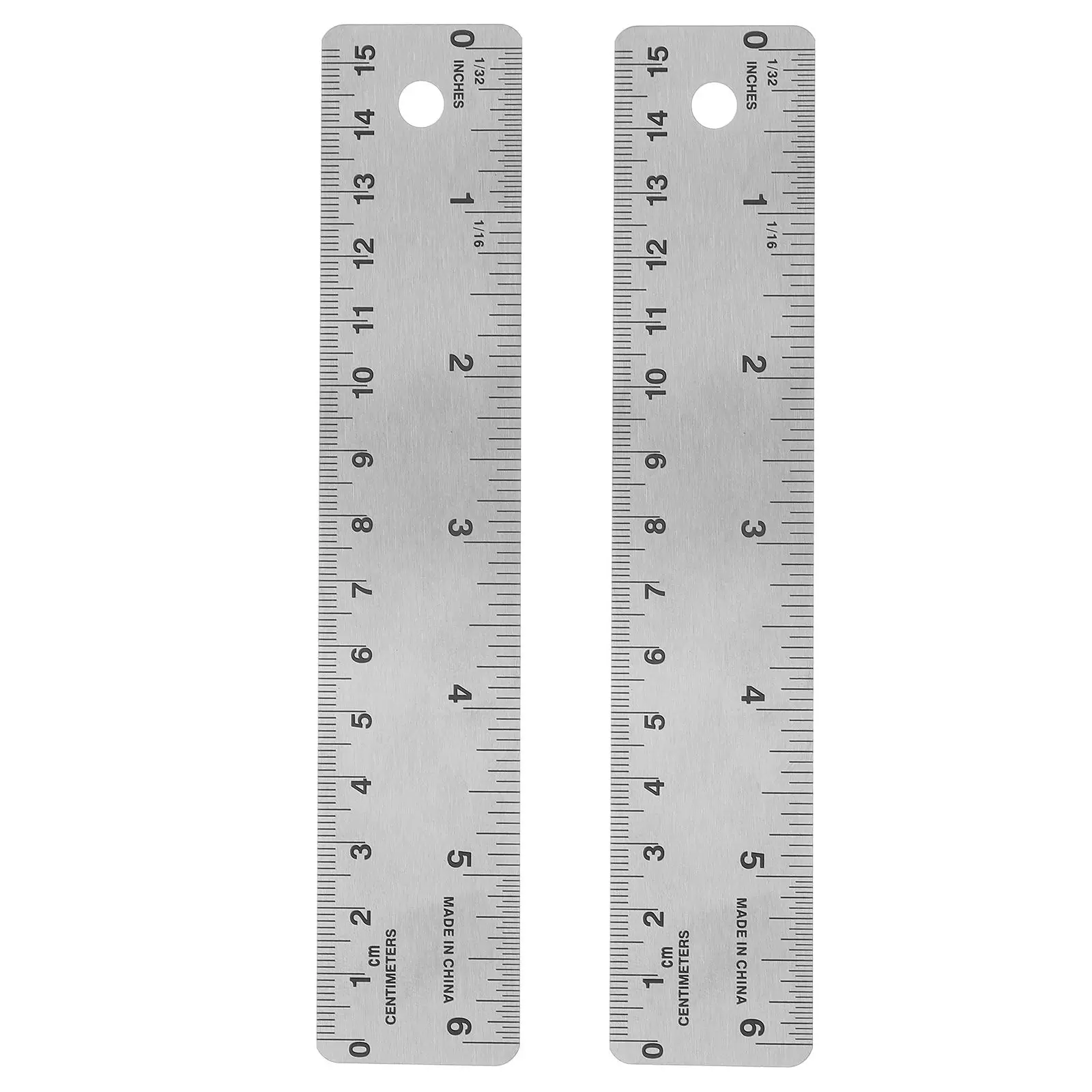 2 Pcs 15cm Cork Back Rulers Stainless Steel Drafting rulers for Drawing Engineering Scale School Office Supplies Precision Tools