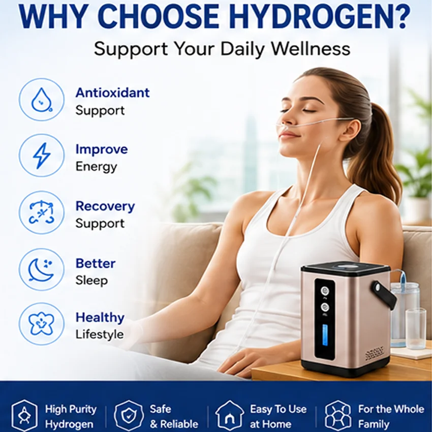 Fotografia 3: Máquina de Inalação de Hidrogênio e Oxigênio Suyzeko 450ml/min, Gerador de H2 de Alta Pureza, Dispositivo de Bem-Estar Doméstico com Moléculas de Hidrogênio PEM
