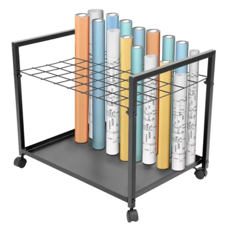 

Стеллаж для хранения чертежей на 48 слотов, портативный органайзер для архитектурных проектов с колесами для дома, офиса, школы, для хранения файлов