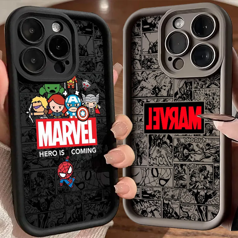 

Marvel Comics Avengers Phone Case For iPhone 17E 11 12 13 14 15 16 17 Pro Max Fundas 17 Air Plus 16e 13 Mini Silicone Back Cover
