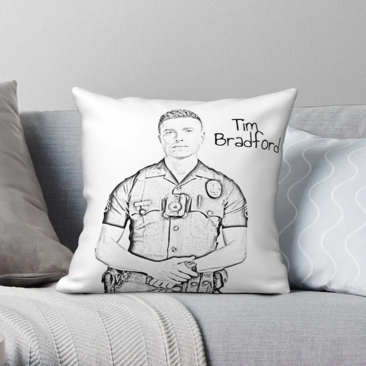 تيم برادفورد The Rookie Tv ساحة المخدة البوليستر الكتان المخملية الإبداعية البريدي غطاء وسادة أريكة الزخرفية