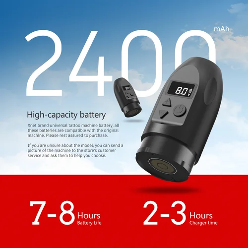 Imagen 2 del producto XNET F2 Kit de pluma de máquina de tatuaje inalámbrica profesional 7 carrera ajustable 20 agujas pluma de maquillaje permanente juego completo para tatuaje