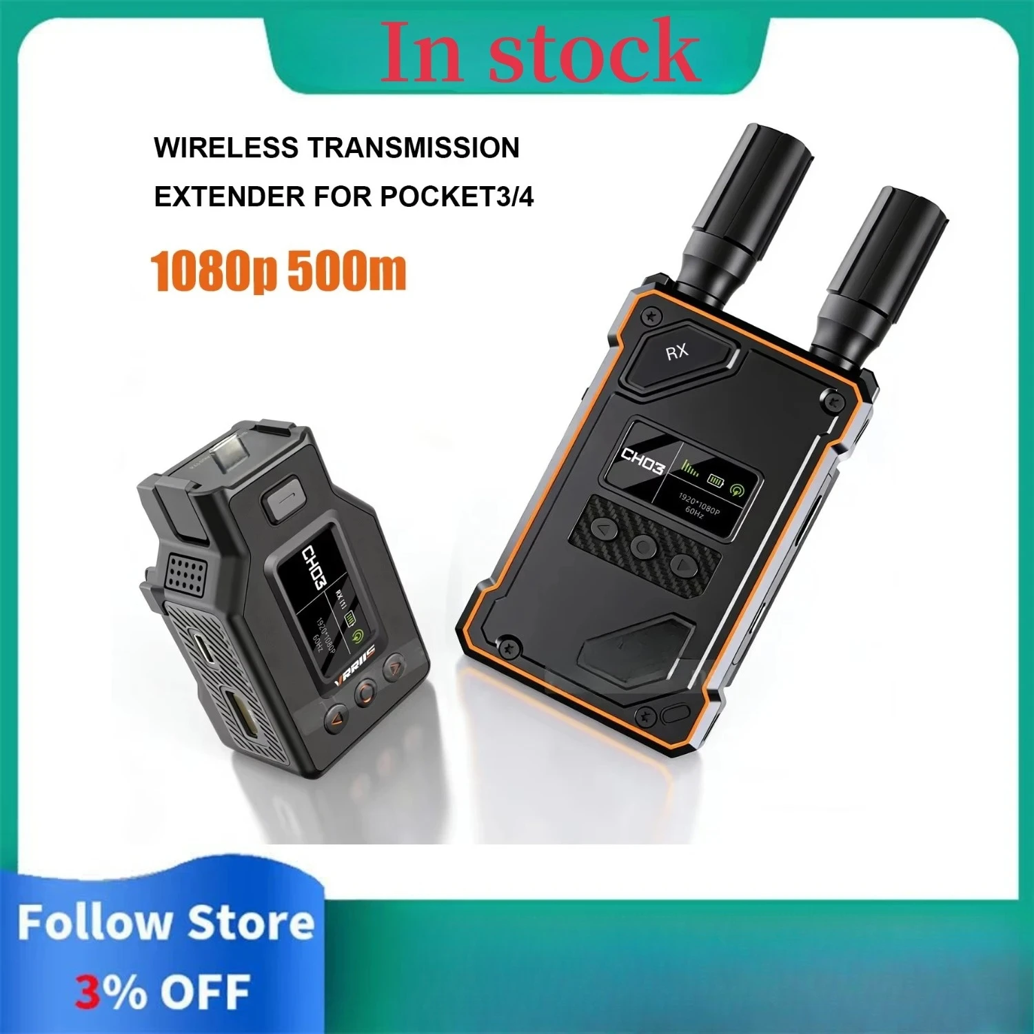 500m Wireless HDMI Extender Video Transmitter for Pocket 3 Pocket 4 Wireless Video Transmission Camera UVC Recordin