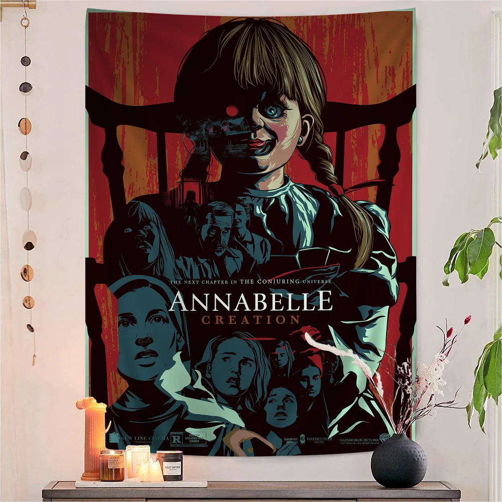 Annabelle Comes Home Tapestry Art Printing Japanese Wall Tapestry Anime Wall Hanging Home Decor