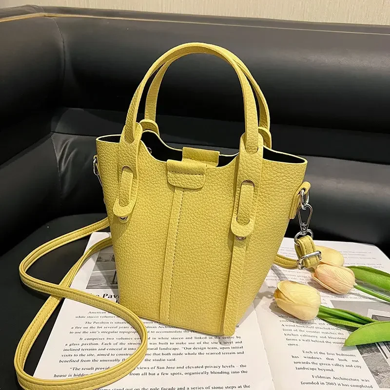 

Soft leather bucket small bag female 2025 new senior ins fashion single shoulder crossbody bag casual all-match handbag