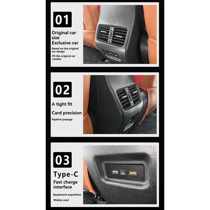 Car Air Conditioning Vent For 2013-2018 Rear Air Conditioning Outlet Armrest Box Interior Air Vent