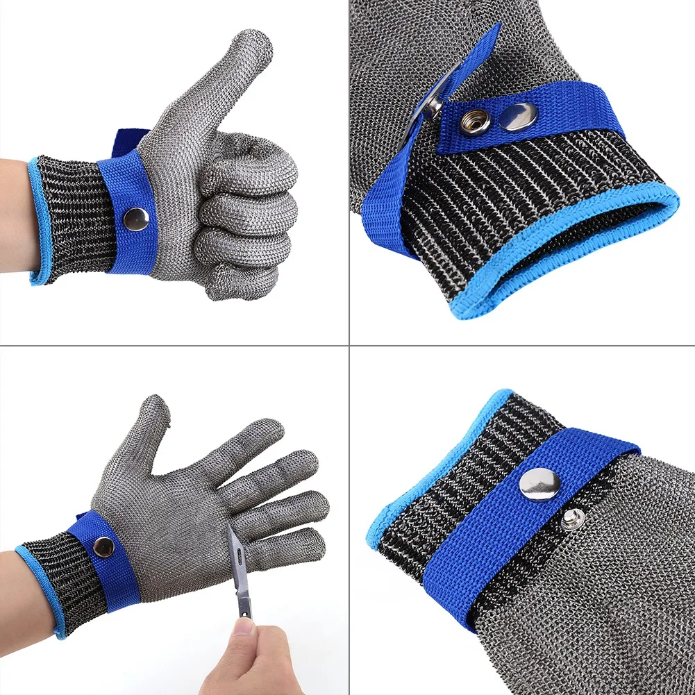 Butcher Glove Cut Proof Stab Resistant Stainless Steel Wire Metal Mesh Butcher Cotton Glove Cut Resistant Glove  Glove