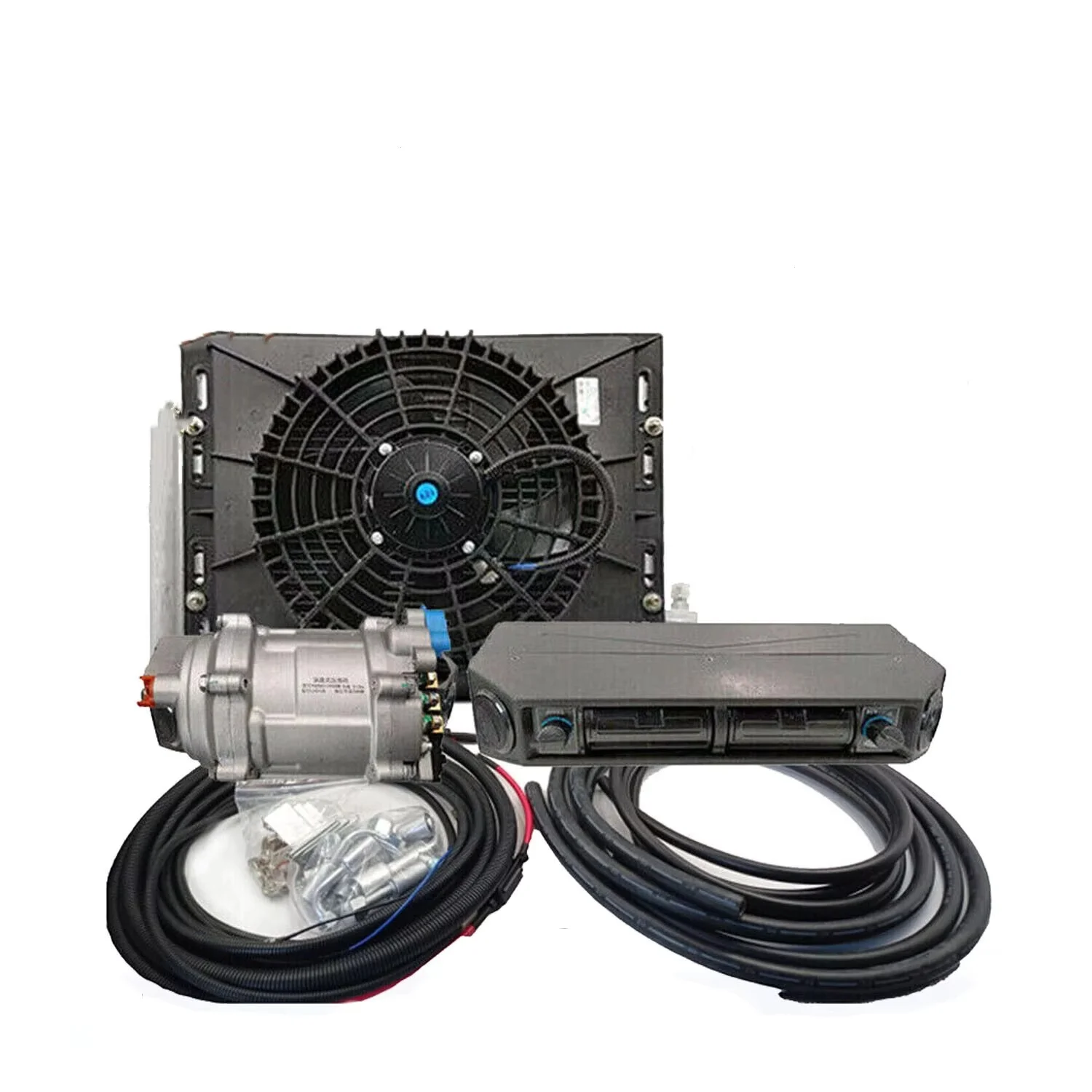 Treeligo Cooling Heating A/C Universal 12V Auto Electric Air Conditioning Compressor Condenser Fan 24V Car Air Conditioner