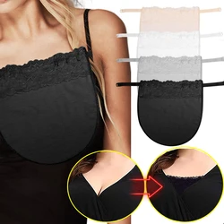 Women'S Lace Cleavage Cover Up Mock Camisole Bra Underwears Strapless Insert Wrapped Chest Invisible Clip-On Adjustable Tube Top