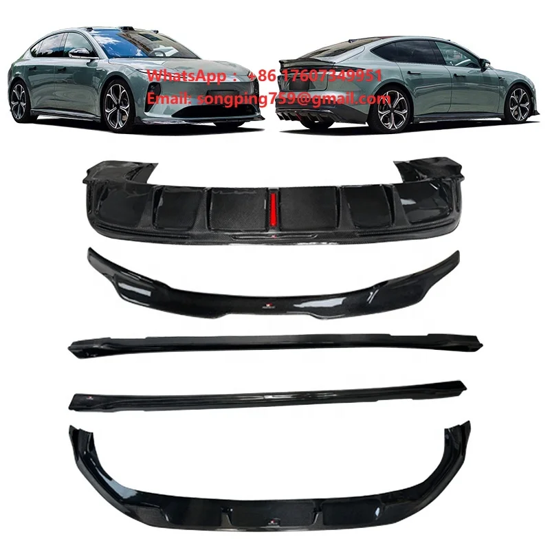Hot Selling TG Carbon Fiber Body Kit Front Lip Rear Lip Side Skirt Spoiler Forged Pattern Suitable for NIO ET5