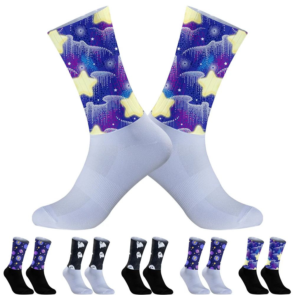 

2025 Silicone Summer Cycling Socks comfort Highway cycling sports socks New Basketball Riding Bicycle profession Socks