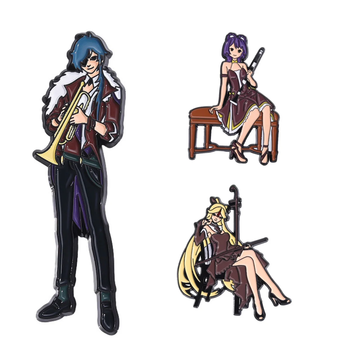 

Genshin Impact Game Anime Peripheral Badge Characters Cartoon Two-dimensional Metal Alloy Brooches for Women Halloween