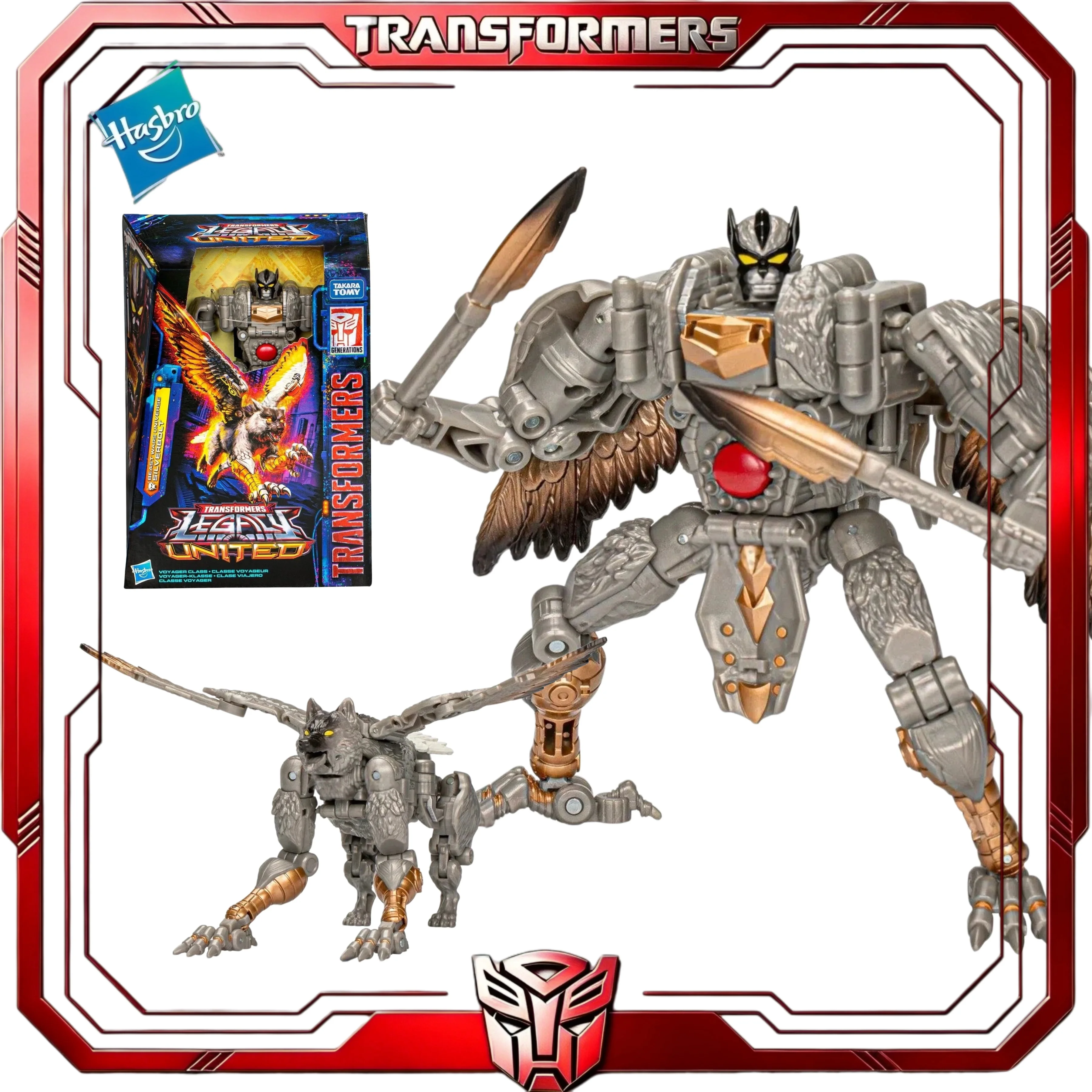 In Stock Transformers Legacy United Voyager Silverbolt Hasbro Beast Wars Wolf Eagle Collectible Action Figure Toy Gift For Fans