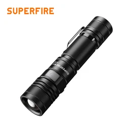 SUPERFIRE A12 LED Lampe de Poche Ultra injuste Zoom EDC Torche USB-C Rechargeable Portable D'urgence pour Camping Pêche Lanterne