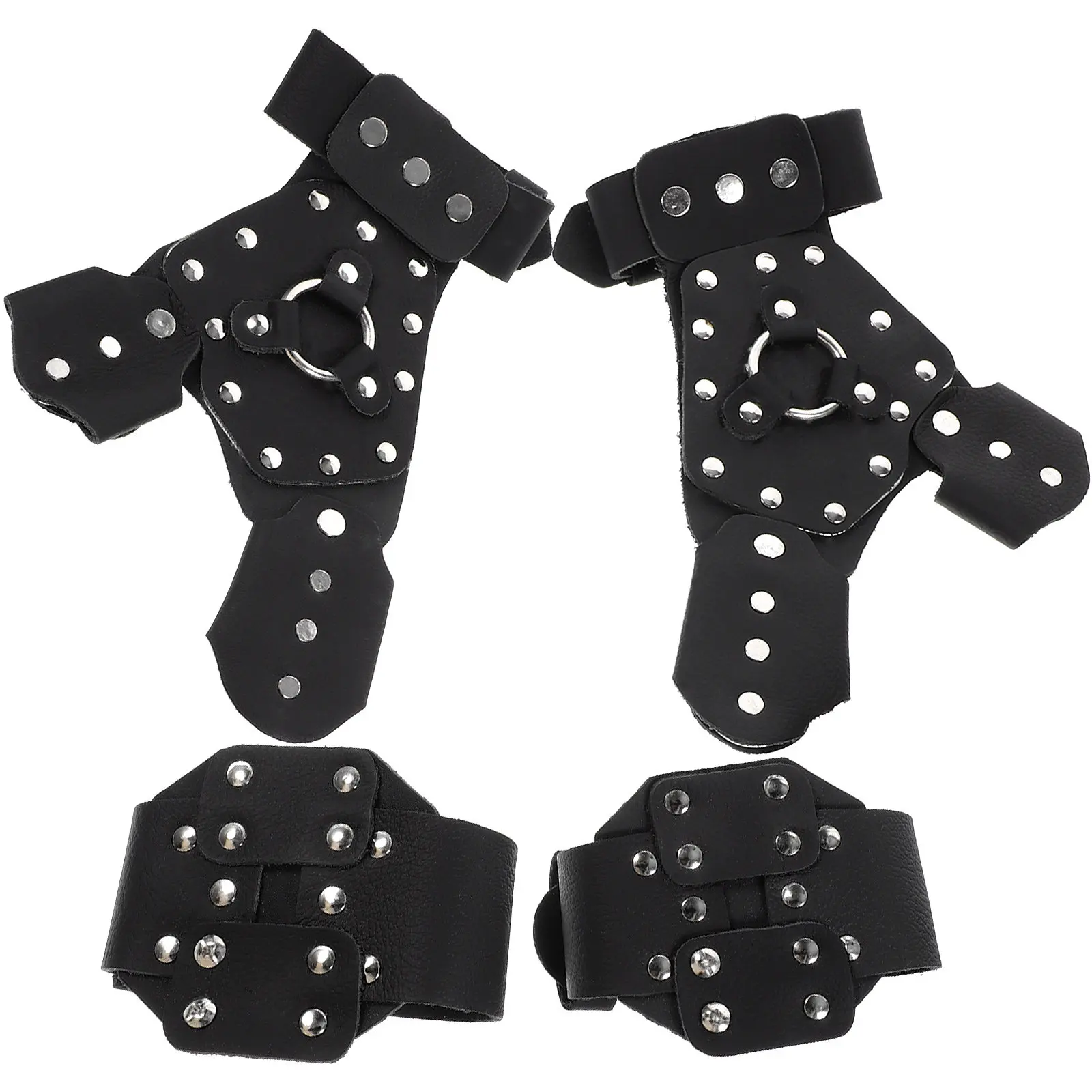 

2Pair Bowfishing Wristband Comfortable Adjustable Steel Plate Reinforced Fishing Protection Gear for Shooting Hunting