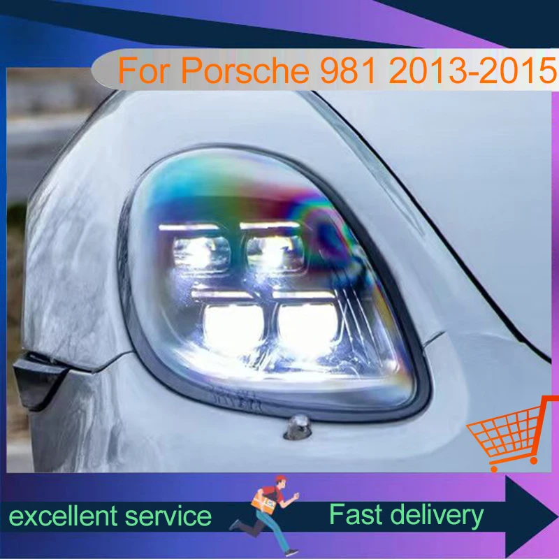 Car Parts For Porsche 981 2013-2015 Headlight Upgrade Daylight LED DRL Automotive Refit Front Lamps Vehicles Accessories Tools