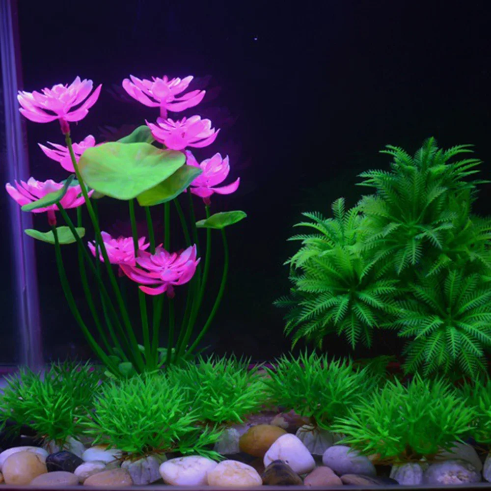 8PC Fish Tank Simulation Water Plant Landscaping Aquarium Plastic Flower Decor