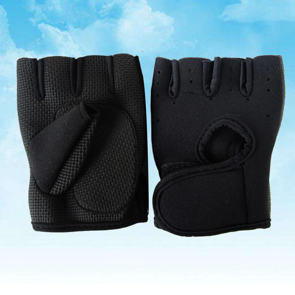 

Half Finger Cycling Gloves Black Adjustable Stick Buckle Sports Fitness Gym Weightlifting Protection Gloves For Driving Rowing