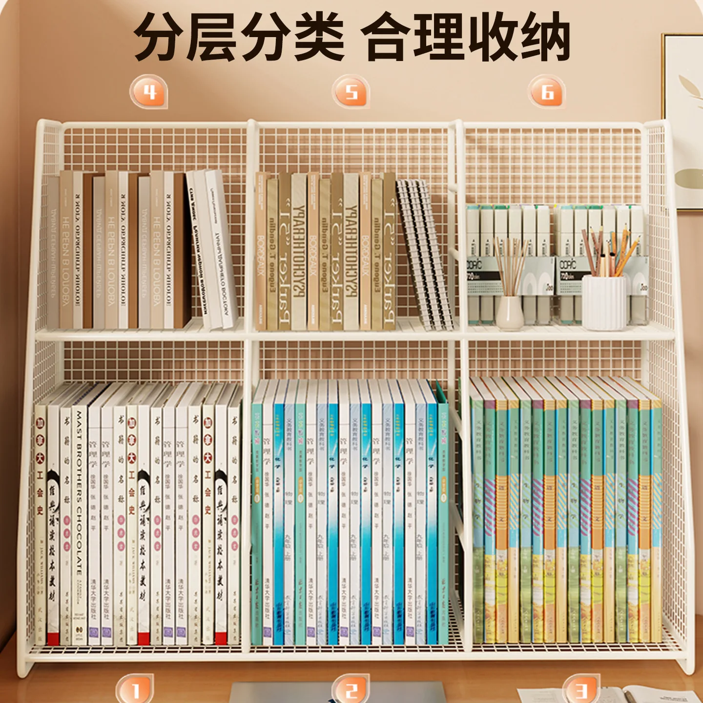 Office Desk Small Bookshelf Living Room Simple Desk Multi-layer Book Storage Rack Desktop Storage Cabinet