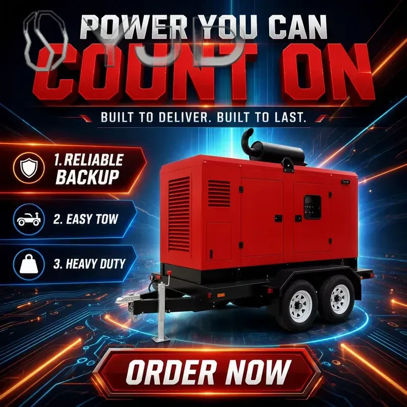 120/125KVA 100KW Silent Open Frame Generator with Auto Start & Remote Start Mobile Trailer ATS