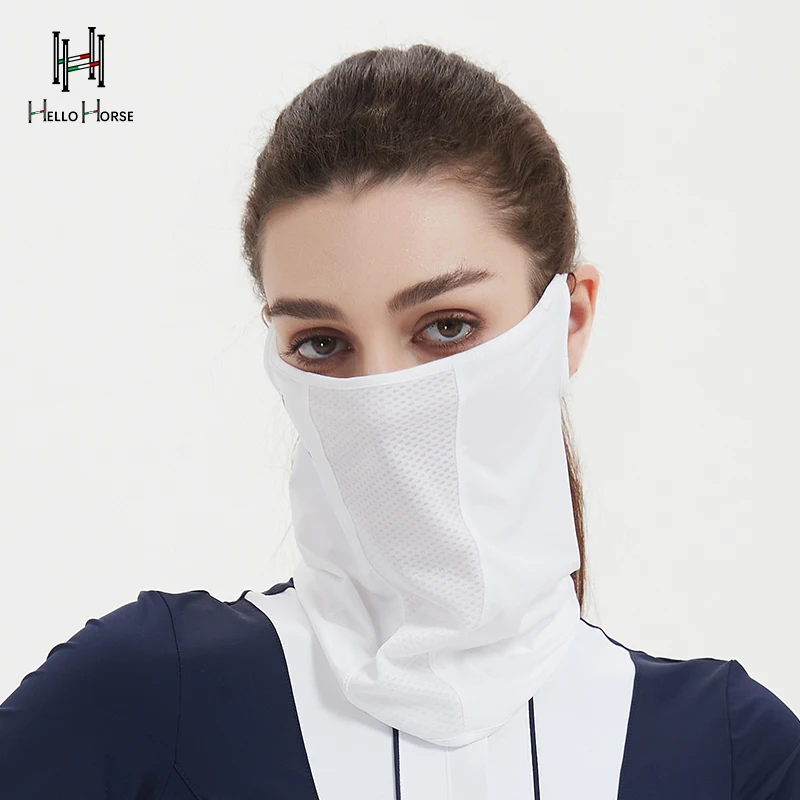 Весенне-летняя конная маска «Hello Horse», дышащая влагоотводящая ледяная шелковая маска с рукавами, защитная маска от солнца для конного спорта, оборудование