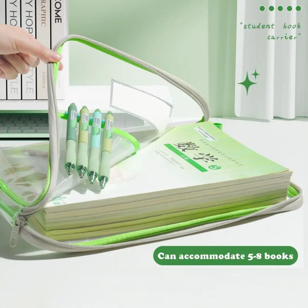 جديد PVC A4 حقيبة ملفات مقاوم للماء حقيبة مستندات محمولة شفافة سعة كبيرة منظم الملفات اللوازم المدرسية