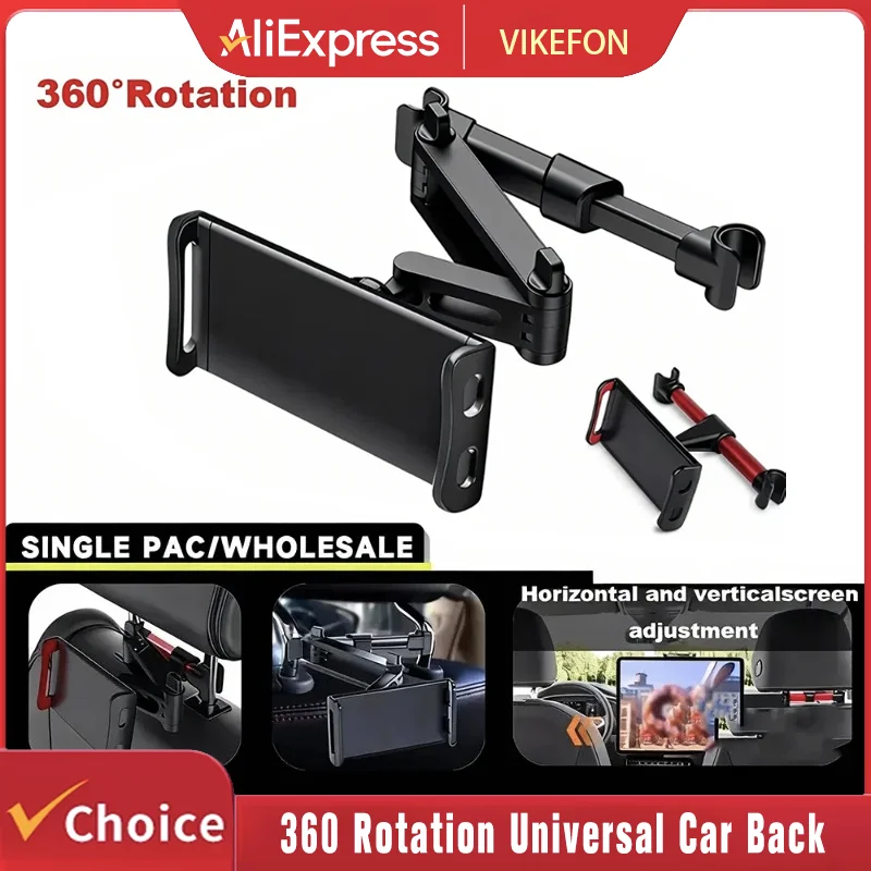 360° drehbare universelle Auto-Rücksitz-Kopfstützenhalterung für iPad Air 1 2 4-11 Zoll Mini-Tablet-PC Auto-Handyhalterung