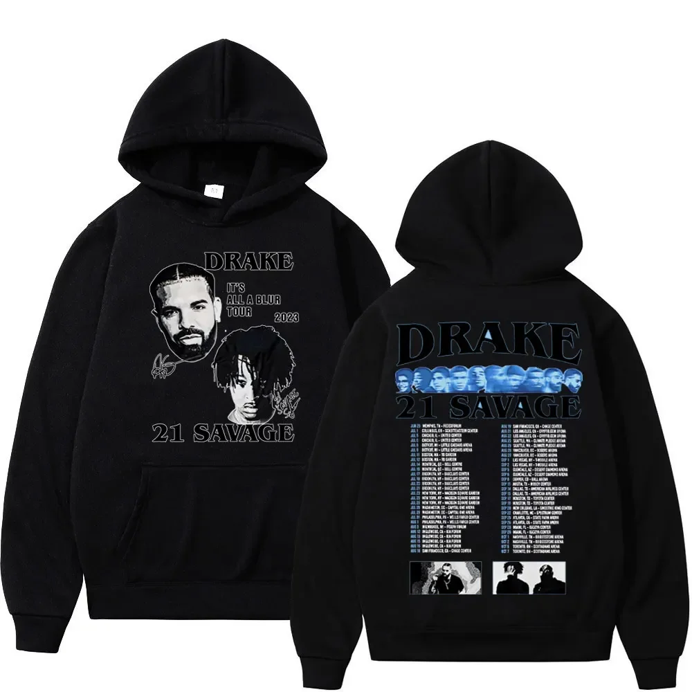 

Drake and 21 Savage It's All A Blur Tour 2023 Oversized Women/Men Hoodie Sweatshirt Streetwear Hip Hop Pullover Hooded Jacket