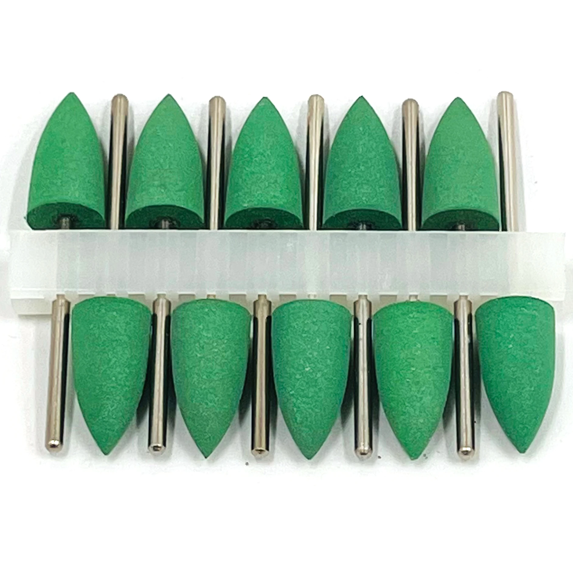 50pcs Grey Green Dental SILICONE Polishers Resin Base Acrylic Polishing Burs New Dental lab burs 2.35mm