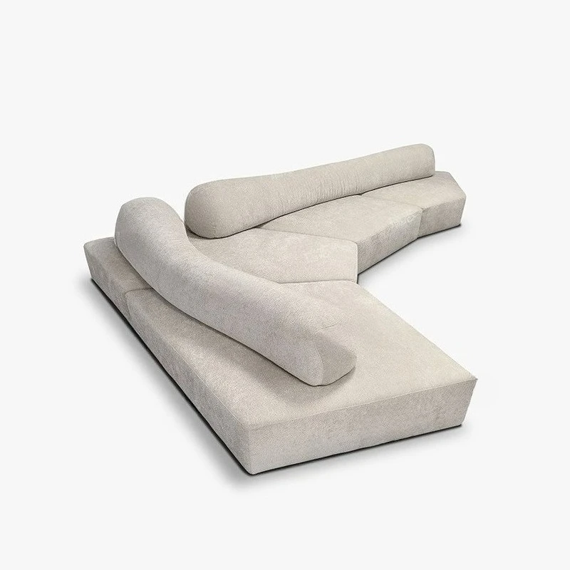 Rock-Sofa, Raupenstoff, minimalistisches Internet-Promi-Designer-Wohnzimmer, großes flaches Modul, Tofu-Blocksofa